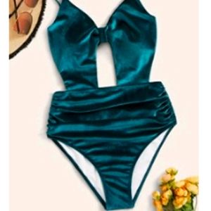 Shein velvet one piece bathing suit